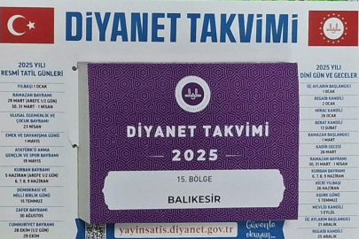 2025 YILI DİYANET TAKVİMİ YAYIMLANDI