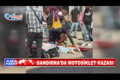 BANDIRMA'DA MOTOSİKLET KAZASI