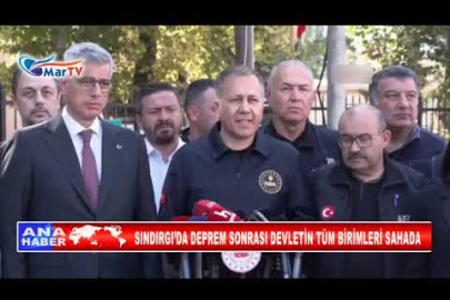 SINDIRGI’DA DEPREM SONRASI DEVLETİN TÜM BİRİMLERİ SAHADA
