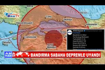 BANDIRMA SABAHA DEPREMLE UYANDI