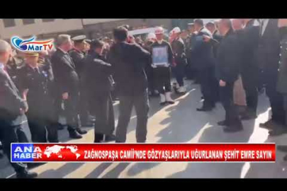 ZAĞNOSPAŞA CAMİİ’NDE GÖZYAŞLARIYLA UĞURLANAN ŞEHİT EMRE SAYIN