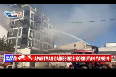 APARTMAN DAİRESİNDE KORKUTAN YANGIN