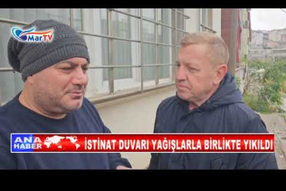 BANDIRMDA'DA İSTİNAT DUVARI YIKILDI