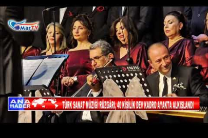 TÜRK SANAT MÜZİĞİ RÜZGÂRI, 40 KİŞİLİK DEV KADRO AYAKTA ALKIŞLANDI