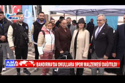BANDIRMA’DA OKULLARA SPOR MALZEMESİ DAĞITILDI