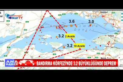 BANDIRMA KÖRFEZİ’NDE 3 2 BÜYÜKLÜĞÜNDE DEPREM