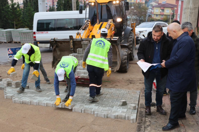 Kocaeli Gebze'de üstyapı çalışmalarını yerinde incelendi