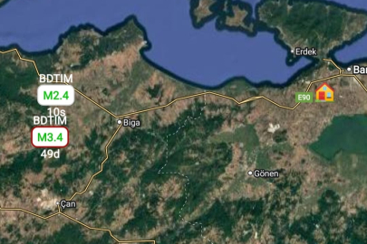 BİGA’DA 3.4 BÜYÜKLÜĞÜNDE DEPREM