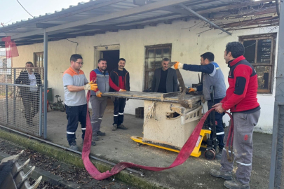 İMALAT ATÖLYESİNE MARANGOZ MALZEMESİ BAĞIŞI