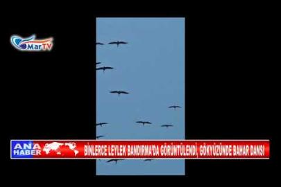 BİNLERCE LEYLEK BANDIRMA’DA GÖRÜNTÜLENDİ, GÖKYÜZÜNDE BAHAR DANSI