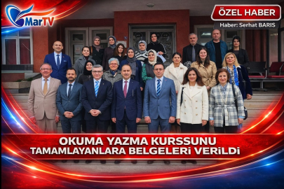 BANDIRMA’DA OKUMA YAZMA KURSUNU TAMAMLAYANLARA BELGELERİ VERİLDİ