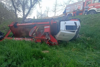İŞ MAKİNESİ DEREYE UÇTU: 1 ÖLÜ, 1 YARALI
