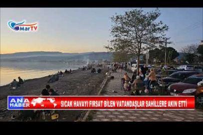 SICAK HAVAYI FIRSAT BİLEN VATANDAŞLAR SAHİLLERE AKIN ETTİ