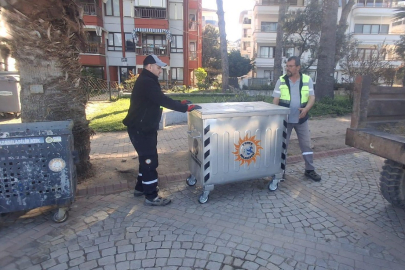 ERDEK’TE ESKİ KONTEYNERLER YENİLENDİ